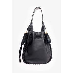 Christian Dior 2022 Black Lambskin Hobo Bucket Bag
